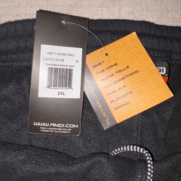 AND1 | Men's Basketball Game time Fleece Pants | Size 2XL - Picture 5 of 10